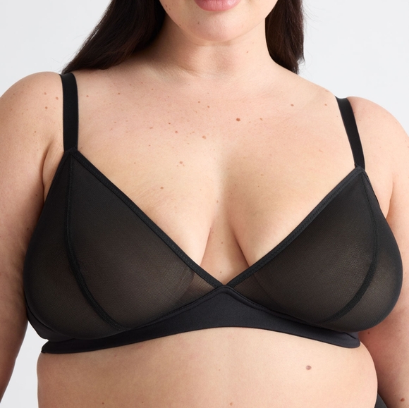 KNIX Mesh Deep-V Bralette, Black - Picture 6 of 9